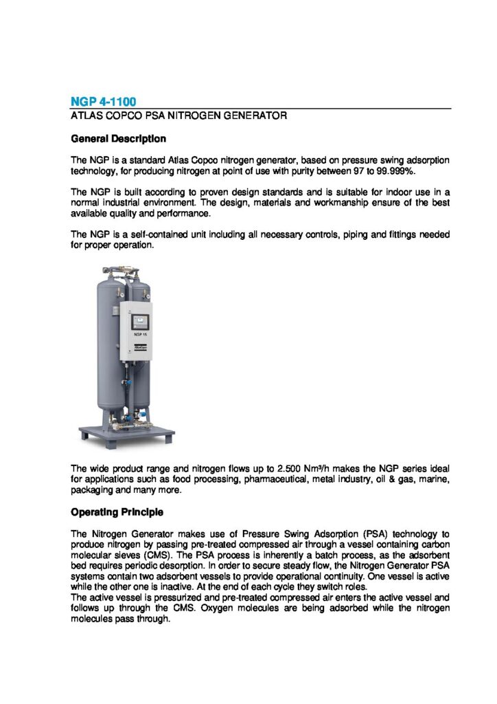 Atlas Copco Brochure, Nitrogen,